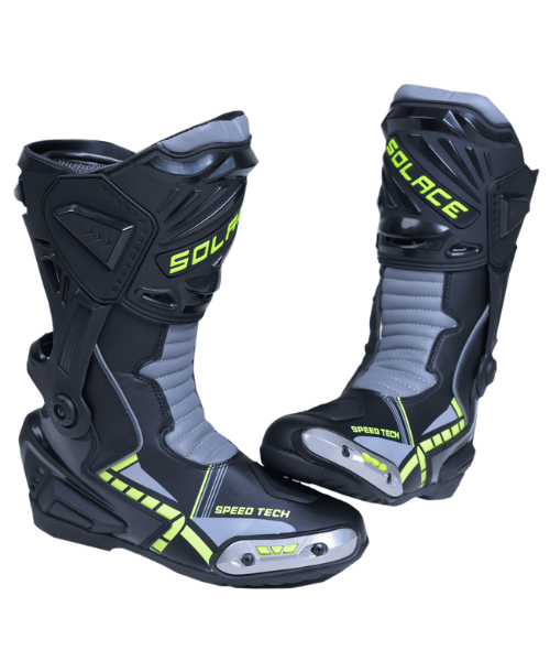 Solace Speed Tech V2 Riding Boots – Black & Neon ₹13,200