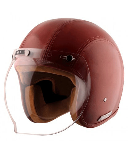 Axor Retro Jet Leather Wild Helmet – Red ₹5,903