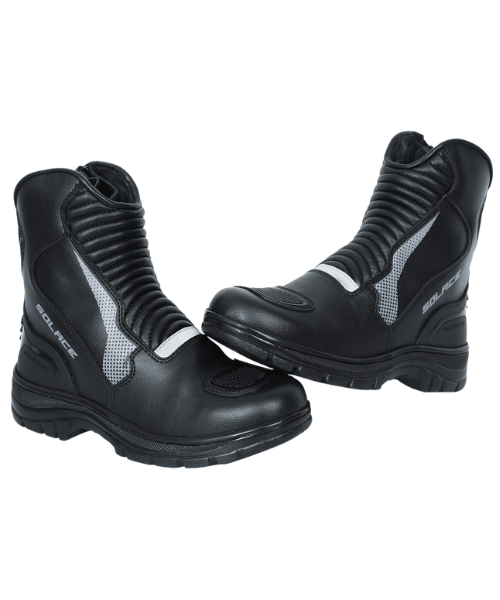 Solace Scout Motorcycle Boots – Black Grey ₹5,200