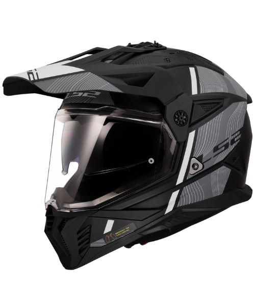 LS2 MX436 Pioneer II Dual Sport Helmet ECE 22.06 – Hill Matt Black White ₹9,450