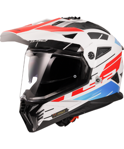 LS2 MX436 Pioneer II Dual Sport Helmet ECE 22.06 – Namib White Blue Red ₹9,450