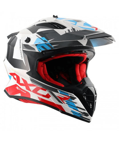 Axor X-CROSS X1 Off Road Helmet – White Red ₹5,980