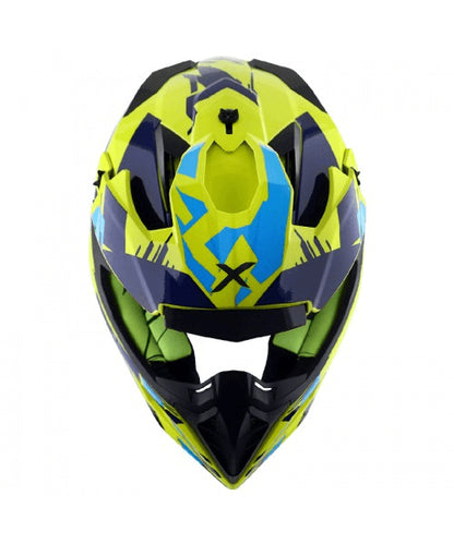 Axor X-CROSS X1 Off Road Helmet -Neon Yellow Blue ₹5,980