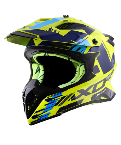 Axor X-CROSS X1 Off Road Helmet -Neon Yellow Blue ₹5,980