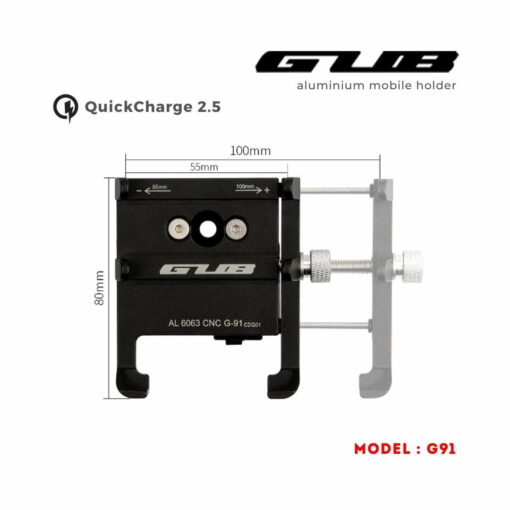 Route 95 GUB G91 Aluminium Handlebar Mobile Holder with Quick Charger 2.5A ₹1,699