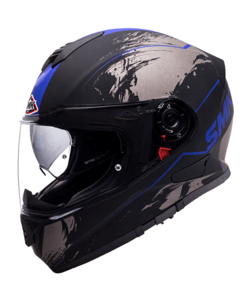 SMK Twister Wraith MA265 Black Blue Helmet ₹5,150