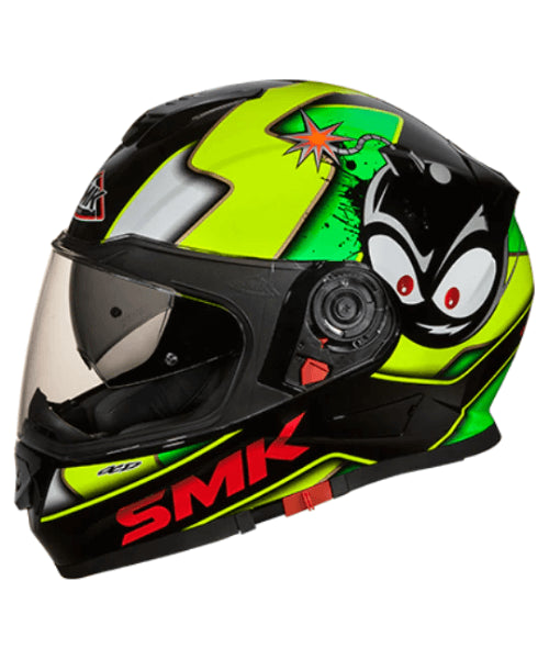 SMK Twister Cartoon GL241 Black Green Helmet ₹5,150