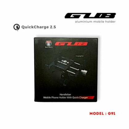 Route 95 GUB G91 Aluminium Handlebar Mobile Holder with Quick Charger 2.5A ₹1,699