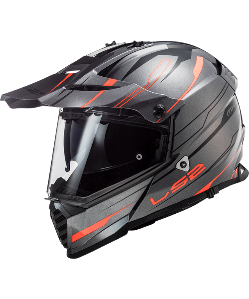 LS2 MX436 Pioneer Evo Dual Sport Helmet – Matt Knight Titanium Orange ₹9,250