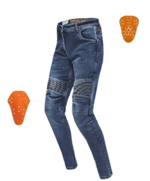 Bikeratti Steam Pro Lady Motorcycling Denim Jeans with D3O Armour – Blue ₹9,399