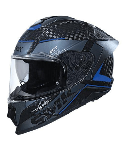 SMK Titan Carbon Nero GL256 Carbon Blue Helmet ₹12,500