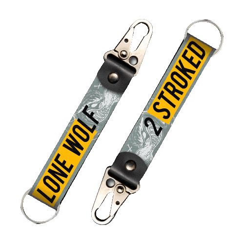 2 Stroked Lone Wolf Moto Keychain