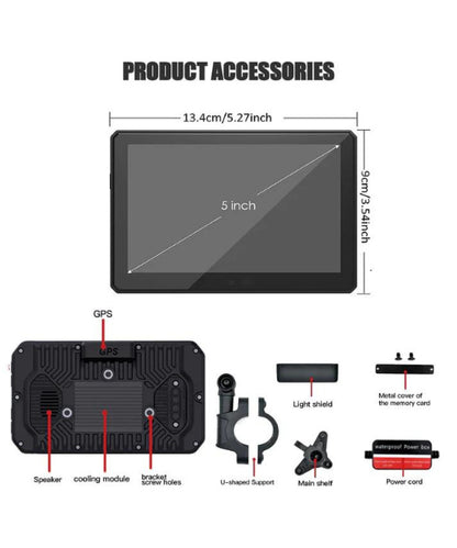 Motorcycle GPS CarPlay Android Auto Screen with Dash Cam and Tyre Pressure Monitoring ₹23,000