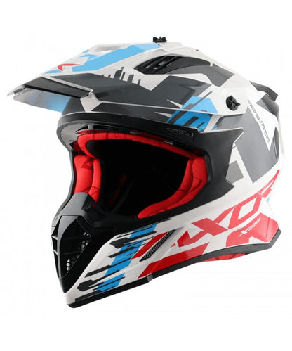 Axor X-CROSS X1 Off Road Helmet – White Red ₹5,980