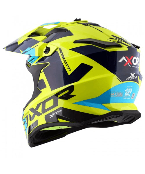 Axor X-CROSS X1 Off Road Helmet -Neon Yellow Blue ₹5,980