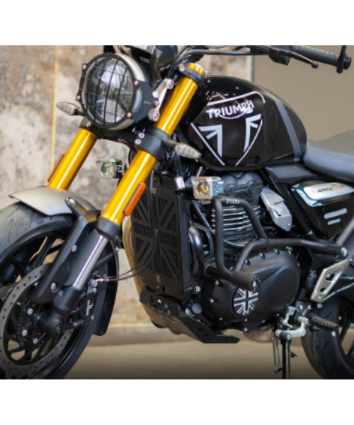 Zana Radiator Grill UK Flag for Triumph Speed 400 / Scrambler 400 – Black – ZI-8368 ₹3,899