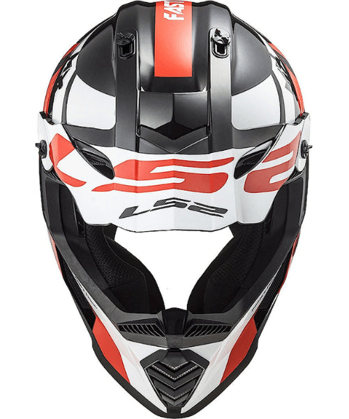 LS2 MX437 Fast Evo Strike Motocross Helmet – Gloss Black White Red ₹7,699