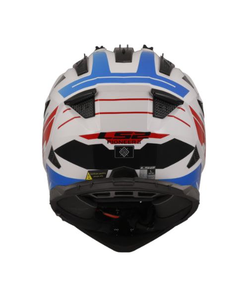 LS2 MX436 Pioneer II Dual Sport Helmet ECE 22.06 – Namib White Blue Red ₹9,450