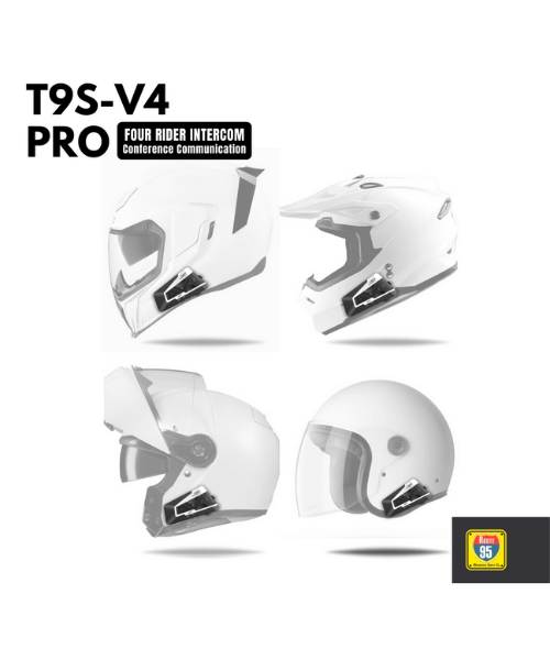 Route95 T9S-v4 Pro Universal Helmet Bluetooth And Intercom ₹7,999