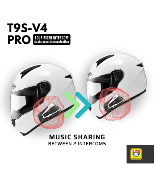 Route95 T9S-v4 Pro Universal Helmet Bluetooth And Intercom ₹7,999