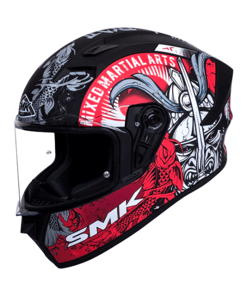 SMK Stellar Samurai MA263 Black Red Helmet ₹4,800