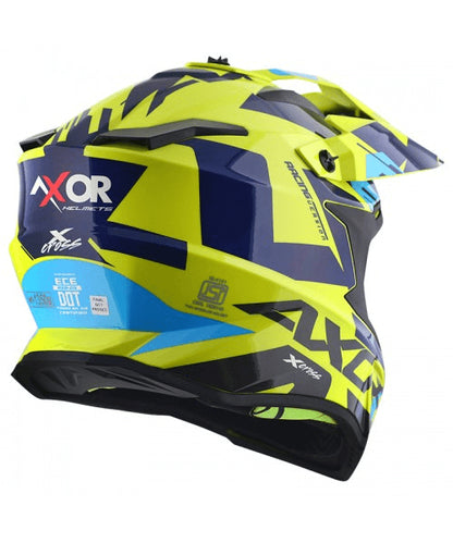 Axor X-CROSS X1 Off Road Helmet -Neon Yellow Blue ₹5,980