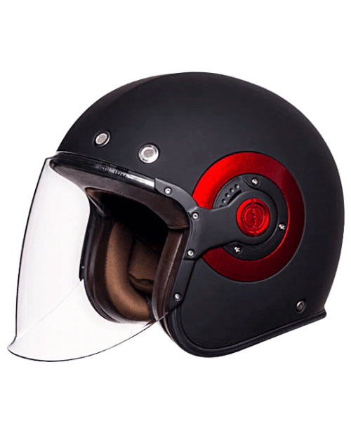 SMK Retro Jet MA 230 Matt Black Helmet ₹3,990