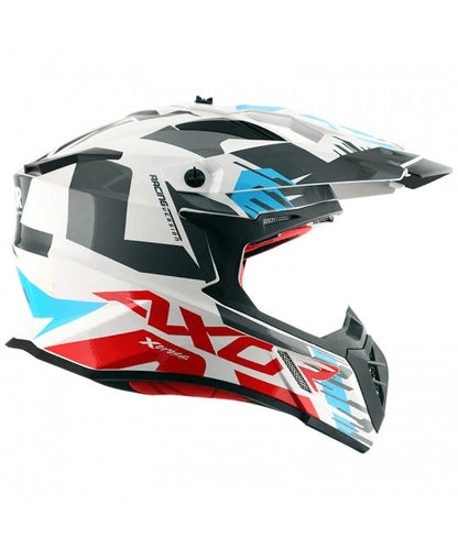 Axor X-CROSS X1 Off Road Helmet – White Red ₹5,980