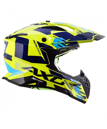 Axor X-CROSS X1 Off Road Helmet -Neon Yellow Blue ₹5,980