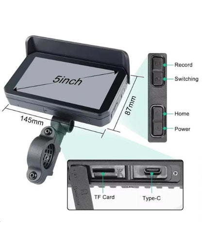 Motorcycle GPS CarPlay Android Auto Screen with Dash Cam and Tyre Pressure Monitoring ₹23,000