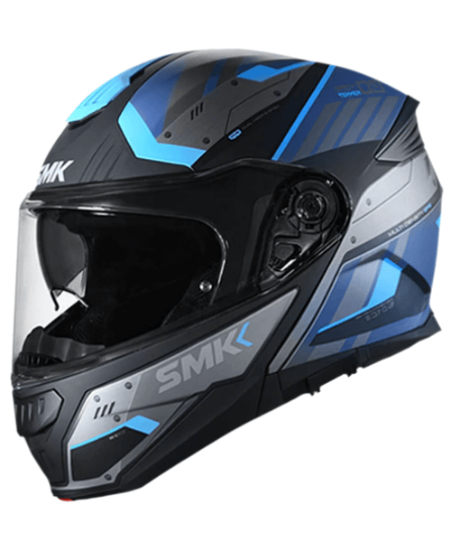 SMK Gullwing Tekker MA265 Black Grey Blue Matt Helmet ₹6,450