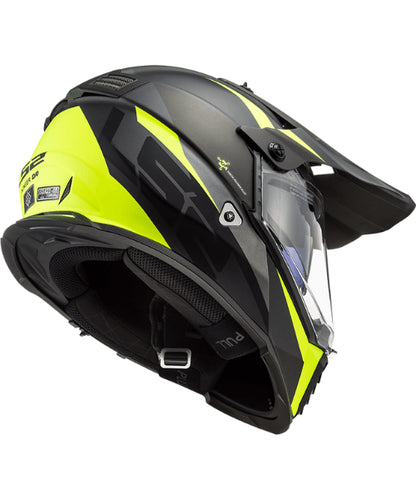 LS2 MX436 Pioneer Evo Dual Sport Helmet – Router Matt Hi Viz Yellow ₹9,250