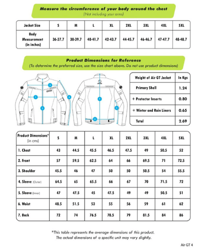 Rynox Air GT 4 Motorcycle Riding Jacket – Grey Hi Viz Green ₹6,950