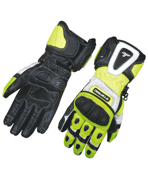 Tarmac Rapid Full Gauntlet Riding Gloves – Black White Fluo ₹2,999