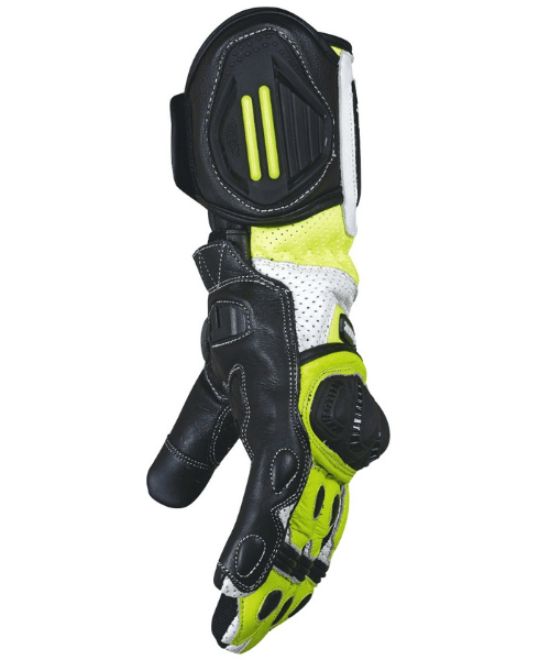 Tarmac Rapid Full Gauntlet Riding Gloves – Black White Fluo ₹2,999