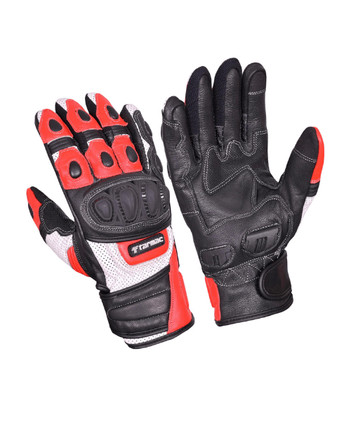 Tarmac Swift Motorcycle Riding Gloves – Black White Red ₹1,999